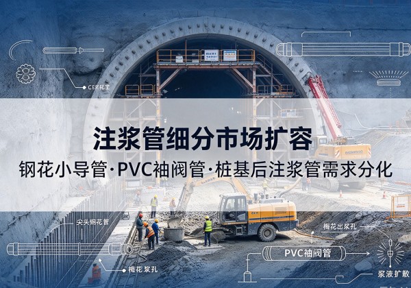 建安注浆管细分市场扩容，隧道钢花小导管、PVC 袖阀管、桩基后注浆管需求分化